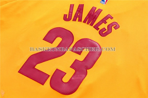 Maillot Manche Courte Cleveland Cavaliers James Jaune